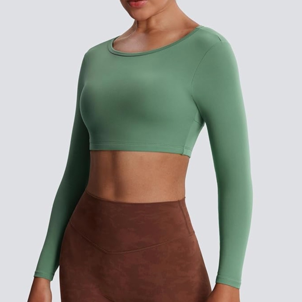 Sage Athletic Long Sleeve Crop Top
